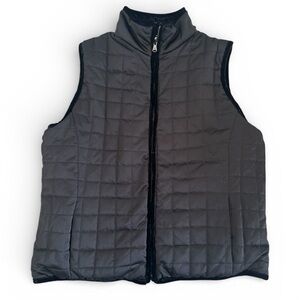 Ralph Lauren Vest Reversible Black Velvet Puffer Medium Preppy hike sporty